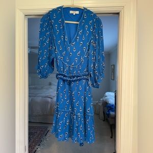 Crosby size medium short dress with braided waist tie.